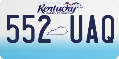 KY license plate 552UAQ