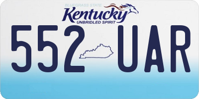 KY license plate 552UAR