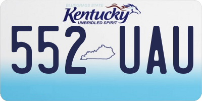 KY license plate 552UAU