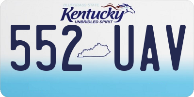 KY license plate 552UAV