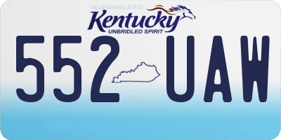 KY license plate 552UAW