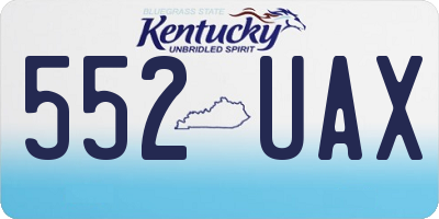 KY license plate 552UAX