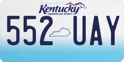 KY license plate 552UAY