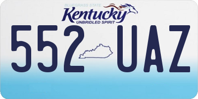 KY license plate 552UAZ