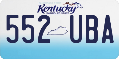 KY license plate 552UBA