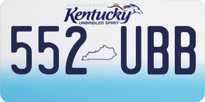 KY license plate 552UBB