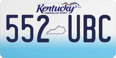 KY license plate 552UBC