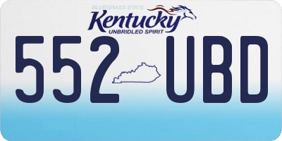 KY license plate 552UBD