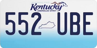 KY license plate 552UBE