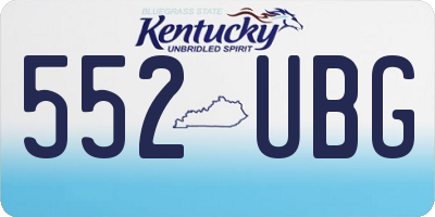 KY license plate 552UBG