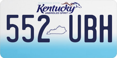 KY license plate 552UBH