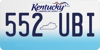 KY license plate 552UBI