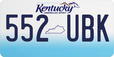 KY license plate 552UBK