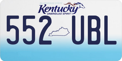 KY license plate 552UBL