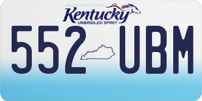 KY license plate 552UBM