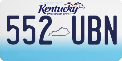 KY license plate 552UBN