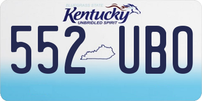 KY license plate 552UBO