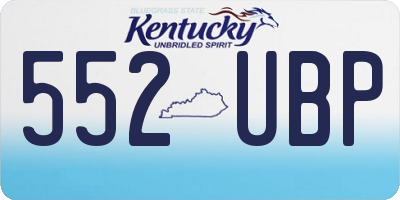 KY license plate 552UBP
