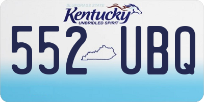 KY license plate 552UBQ