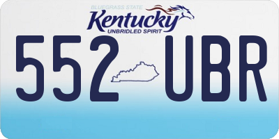 KY license plate 552UBR