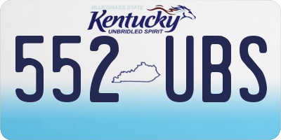 KY license plate 552UBS