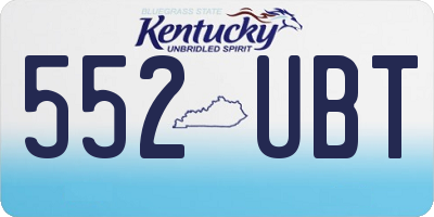 KY license plate 552UBT