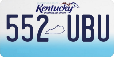 KY license plate 552UBU
