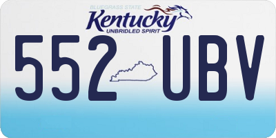 KY license plate 552UBV