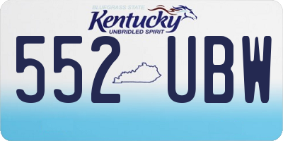 KY license plate 552UBW