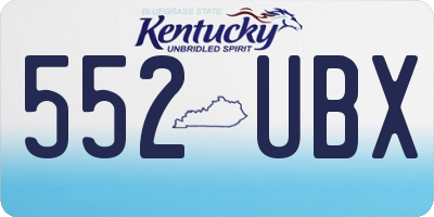KY license plate 552UBX