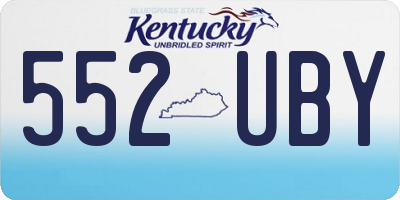 KY license plate 552UBY