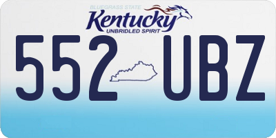 KY license plate 552UBZ
