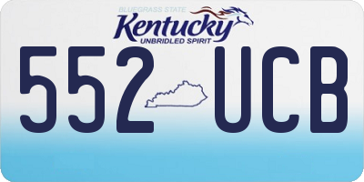 KY license plate 552UCB