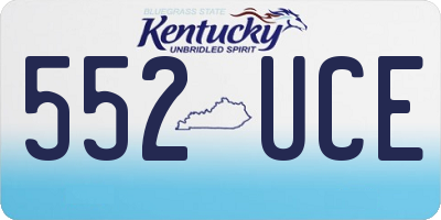KY license plate 552UCE