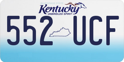 KY license plate 552UCF