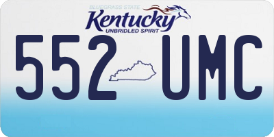 KY license plate 552UMC