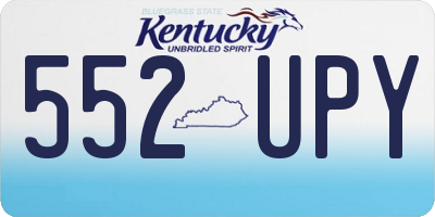 KY license plate 552UPY