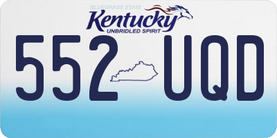 KY license plate 552UQD