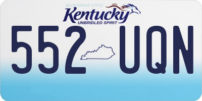 KY license plate 552UQN