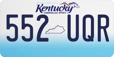 KY license plate 552UQR