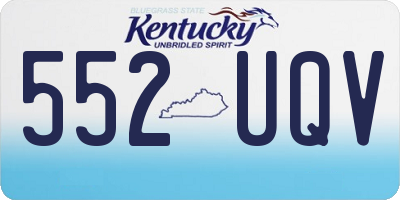 KY license plate 552UQV