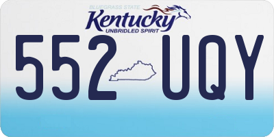 KY license plate 552UQY
