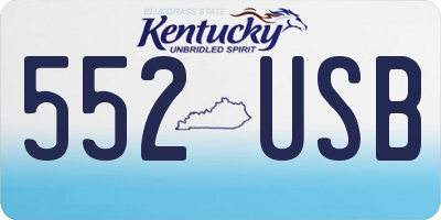 KY license plate 552USB