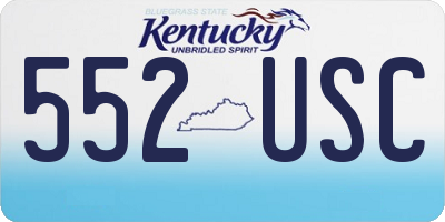 KY license plate 552USC