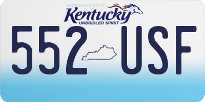 KY license plate 552USF