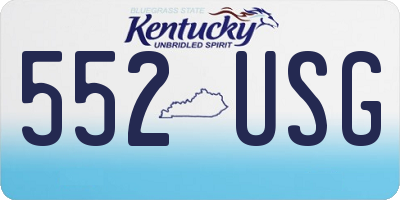 KY license plate 552USG