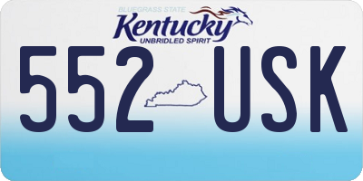 KY license plate 552USK