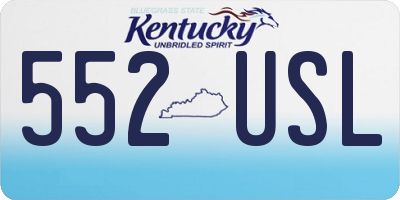 KY license plate 552USL