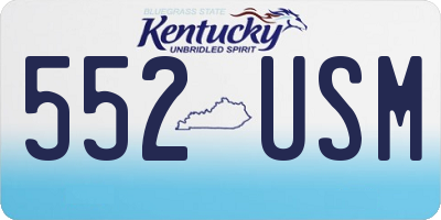 KY license plate 552USM