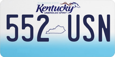 KY license plate 552USN
